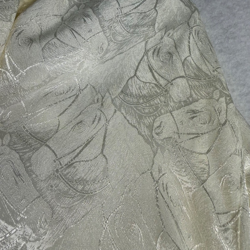 Breckenridge Horse Print Tie Neck Blouse Womens Size 12 Ivory Satin Jacquard Equ - Picture 5 of 9